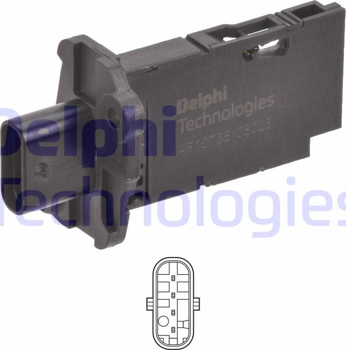 Delphi AF10738-12B1 - Датчик потока, массы воздуха parts5.com