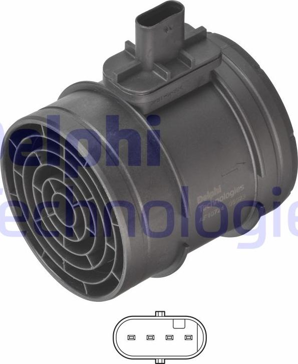 Delphi AF10724-12B1 - Датчик потока, массы воздуха parts5.com