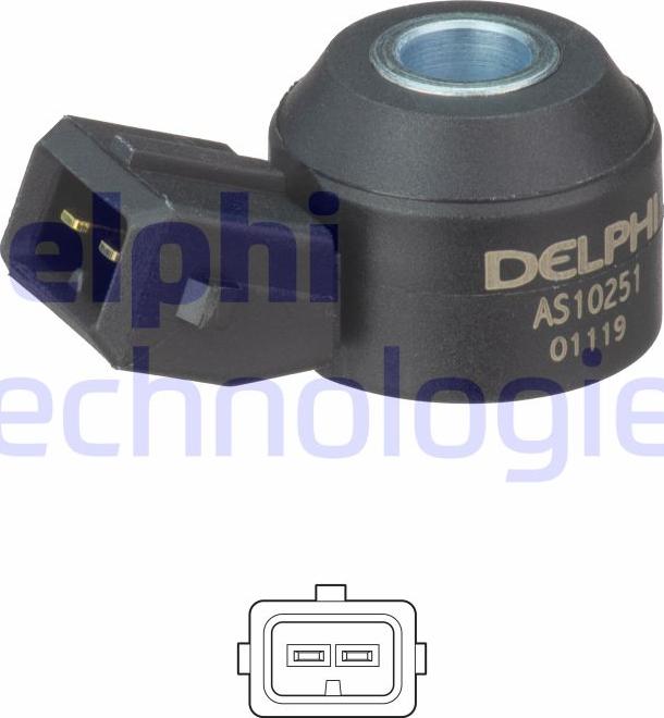 Delphi AS10251 - Датчик детонации parts5.com