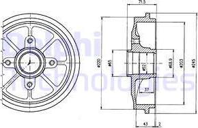 Delphi BF484 - Тормозной барабан parts5.com