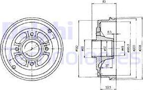 Delphi BF426 - Тормозной барабан parts5.com