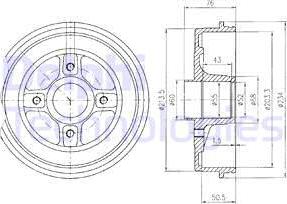 Delphi BF423 - Тормозной барабан parts5.com