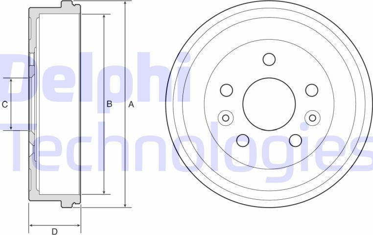 Delphi BF597 - Тормозной барабан parts5.com