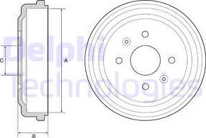 Delphi BF548 - Тормозной барабан parts5.com