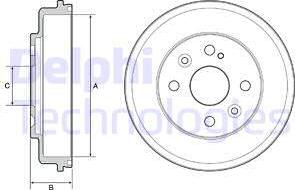 Delphi BF542 - Тормозной барабан parts5.com