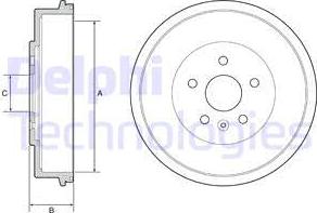 Delphi BF553 - Тормозной барабан parts5.com