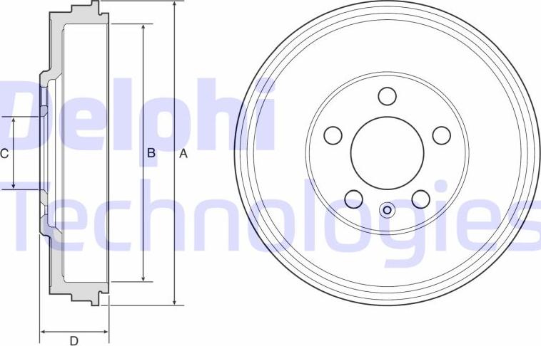 Delphi BF575 - Тормозной барабан parts5.com