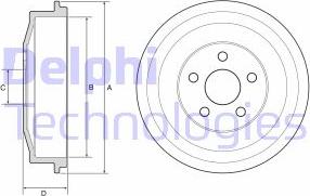 Delphi BF640 - Тормозной барабан parts5.com