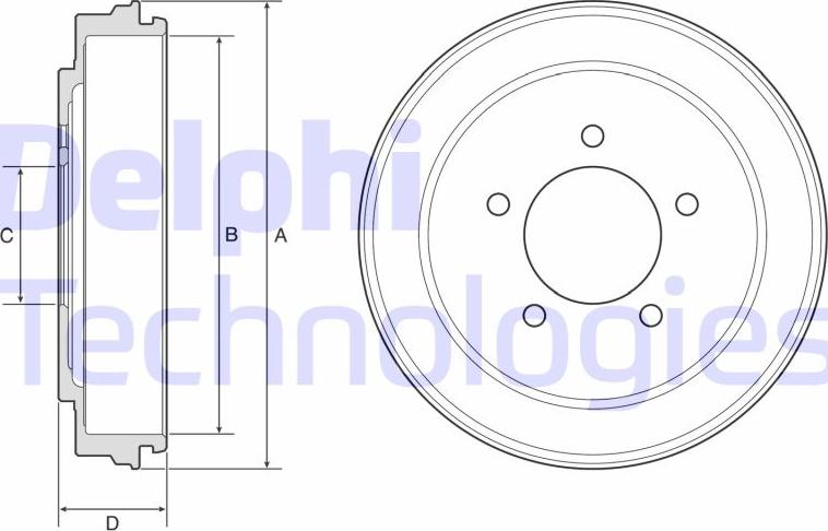 Delphi BF600 - Тормозной барабан parts5.com