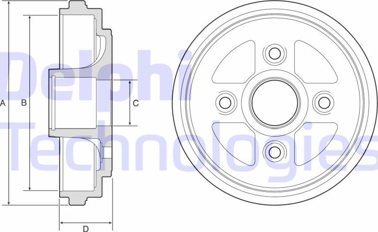 Delphi BF602 - Тормозной барабан parts5.com