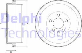 Delphi BF634 - Тормозной барабан parts5.com