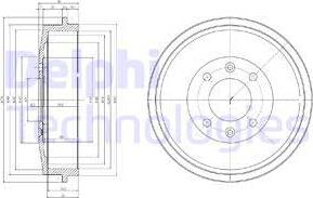 Delphi BF169 - Тормозной барабан parts5.com