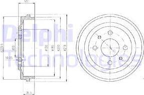 Delphi BF136 - Тормозной барабан parts5.com