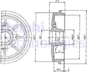 Delphi BF392 - Тормозной барабан parts5.com