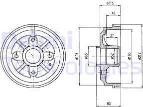 Delphi BF324 - Тормозной барабан parts5.com