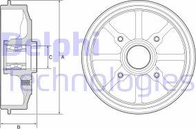 Delphi BFR484 - Тормозной барабан parts5.com