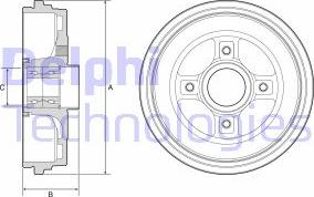 Delphi BFR626 - Тормозной барабан parts5.com