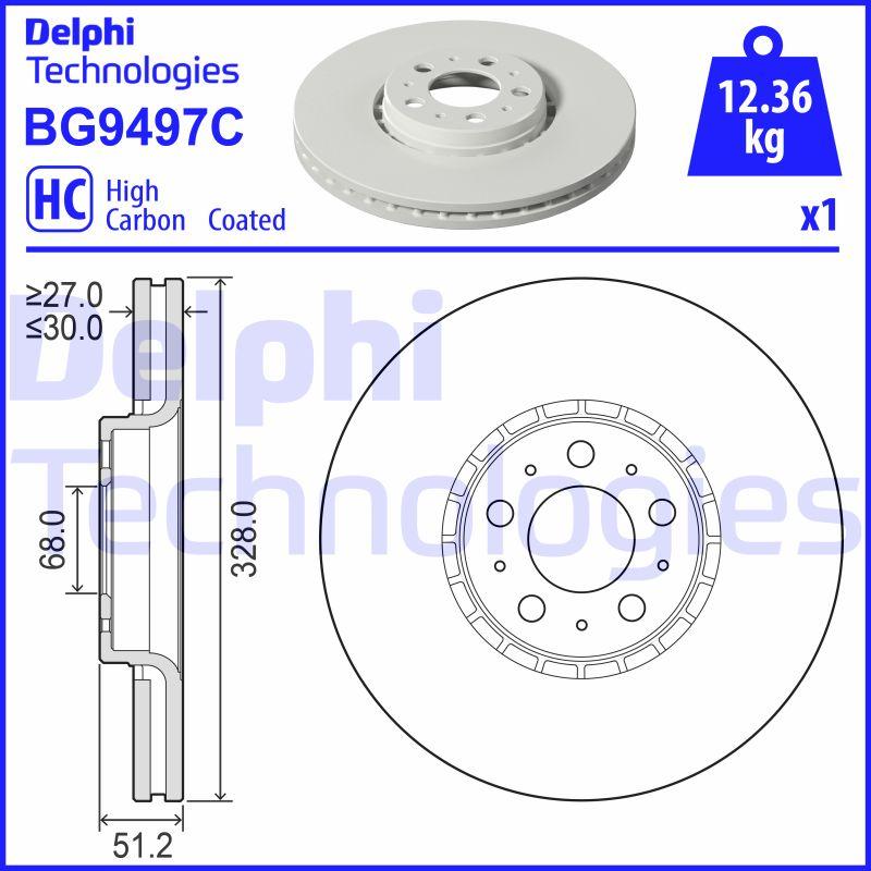 Delphi BG9497C - Тормозной диск parts5.com