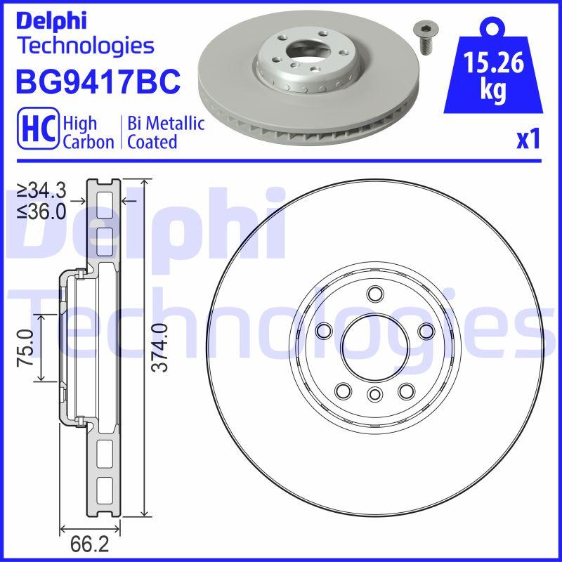 Delphi BG9417BC - Тормозной диск parts5.com