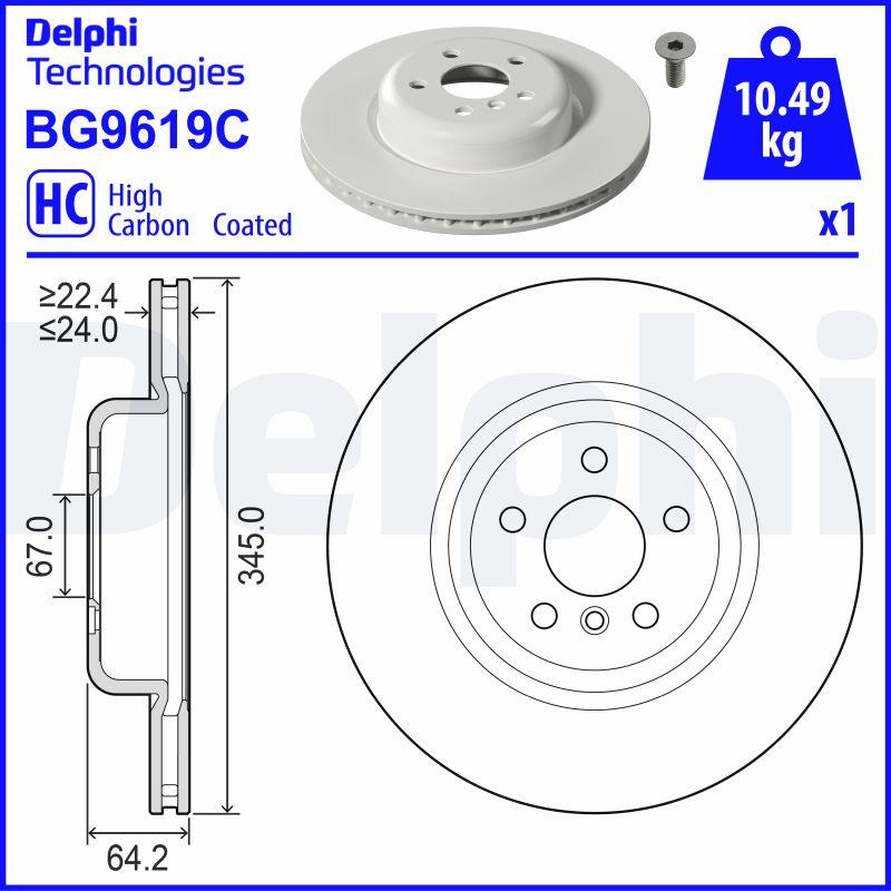 Delphi BG9619C - Тормозной диск parts5.com