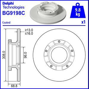 Delphi BG9198C - Тормозной диск parts5.com