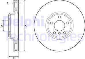 Delphi BG9156C - Тормозной диск parts5.com