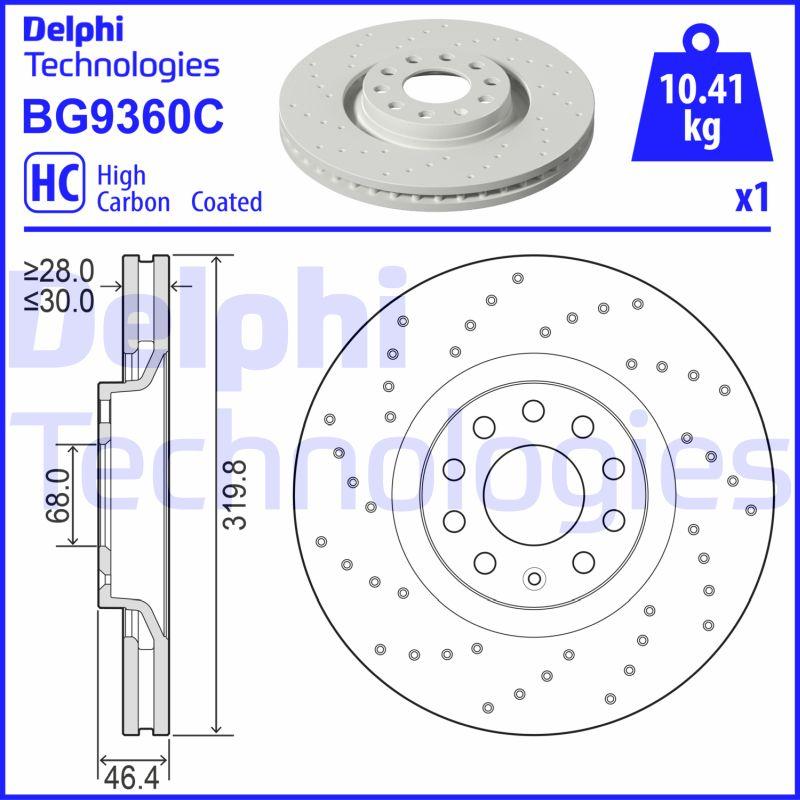 Delphi BG9360C - Тормозной диск parts5.com