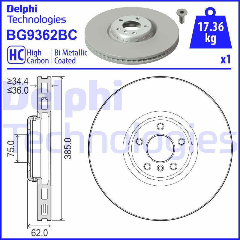 Delphi BG9362BC - Тормозной диск parts5.com