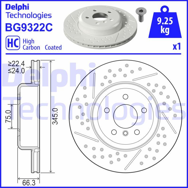 Delphi BG9322C - Тормозной диск parts5.com