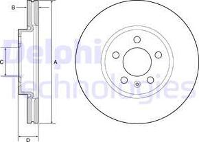 Delphi BG4965C - Тормозной диск parts5.com