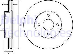 Delphi BG4454 - Тормозной диск parts5.com