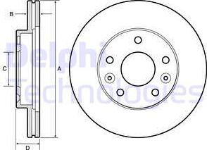 Delphi BG4455 - Тормозной диск parts5.com