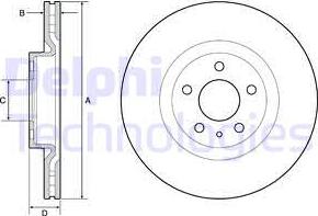 Delphi BG4654C - Тормозной диск parts5.com