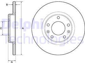 Delphi BG4661C - Тормозной диск parts5.com