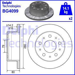 Delphi BG4099 - Тормозной диск parts5.com