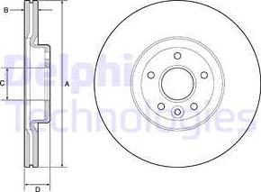 Delphi BG4056C - Тормозной диск parts5.com