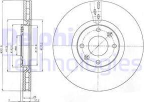 Delphi BG4166 - Тормозной диск parts5.com