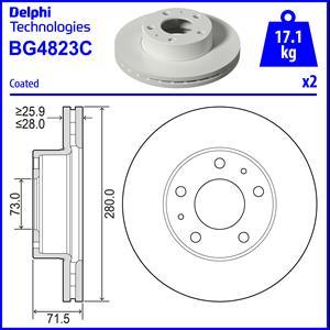 Delphi BG4823C - Тормозной диск parts5.com