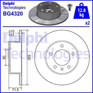 Delphi BG4320 - Тормозной диск parts5.com