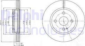 Delphi BG4254C - Тормозной диск parts5.com