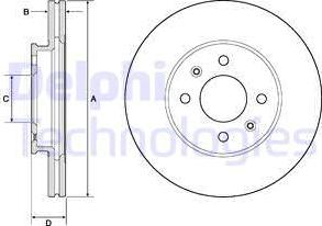Delphi BG4744C - Тормозной диск parts5.com