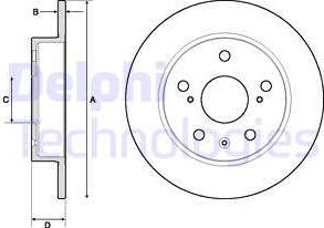 Delphi BG4709C - Тормозной диск parts5.com