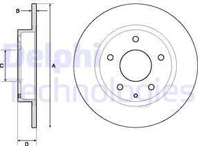 Delphi BG4707C - Тормозной диск parts5.com