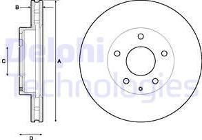 Delphi BG4712C - Тормозной диск parts5.com