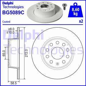 Delphi BG5089C - Тормозной диск parts5.com