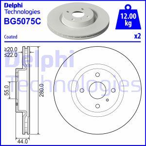 Delphi BG5075C - Тормозной диск parts5.com