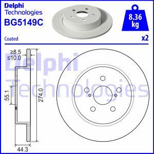 Delphi BG5149C - Тормозной диск parts5.com