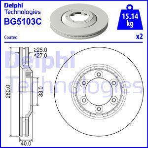 Delphi BG5103C - Тормозной диск parts5.com