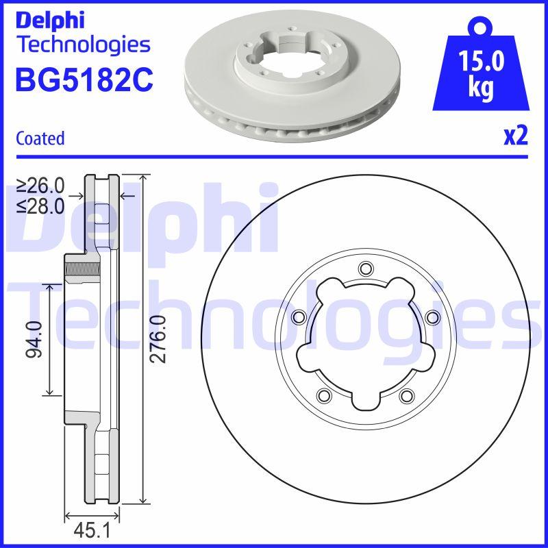 Delphi BG5182C - Тормозной диск parts5.com