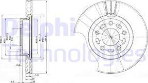 Delphi BG3928 - Тормозной диск parts5.com